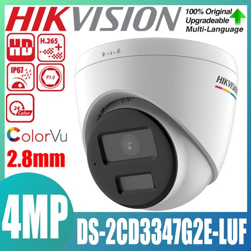 Hikvision DS-2CD3347G2E-LUF 4MP ColorVu Fixed Turret POE Network Camera 2.8mm