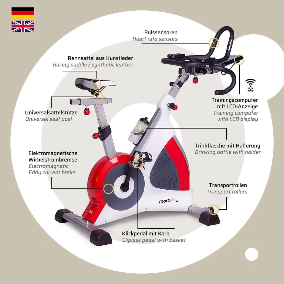 SportPlus Speedbike Indoor Cycling Home Trainer Fitness - Immagine 3 di 4