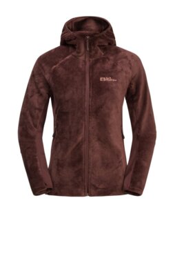 Jack Wolfskin Rotwand Hooded Fleecejacke Kapuze Damen dark maroon