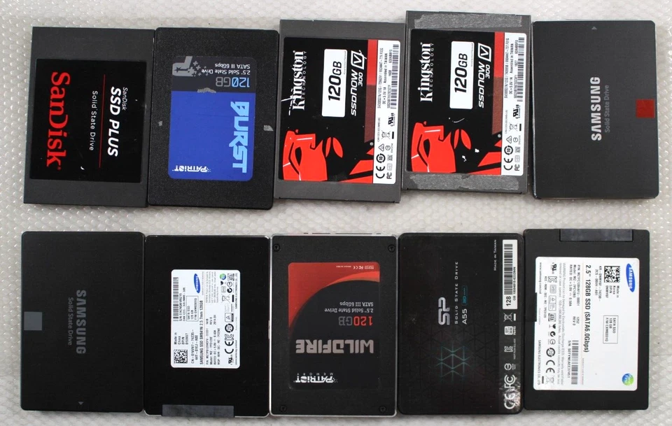 Lot of*10 Mixed brands 120GB-128GB 2.5" SATA SSD Drives  Working & tested - Image 3 of 3
