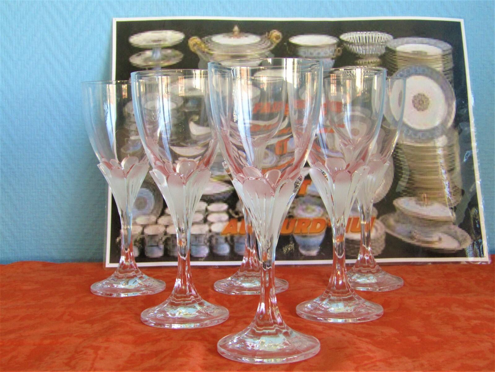 CRISTAL D'ARQUES COFFRET de 4 verres a eau modèle Venise saphir EUR 43