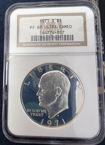 🎖️1971-S Eisenhower SILVER $1 Dollar NGC PF69 ULTRA CAMEO - NOT STOCK!!!🎖️