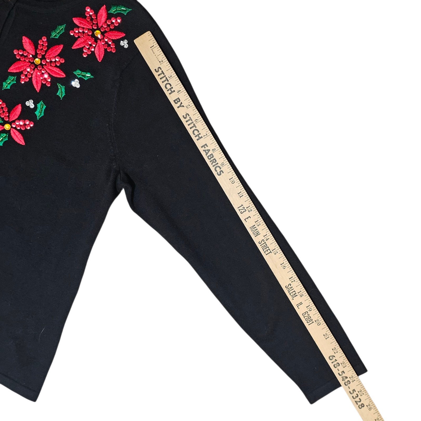 Vtg Classic Elements Beaded Christmas Sweater Med… - image 12