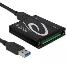 DeLOCK 91686 - Lector de Tarjetas de Memoria (USB 3.0, CF), Negro