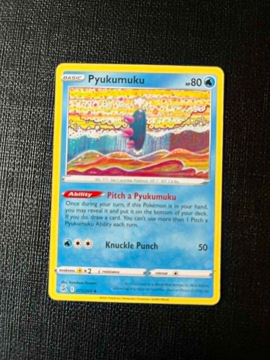 pyukumuku pokemon card value Pyukumuku (077/264) [Sword & Shield: Fusion Strike] Near Mint Reverse Holofoil