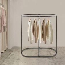 Oval Garment Rack, Floor Standing Iron Clothing Rack, Commercial