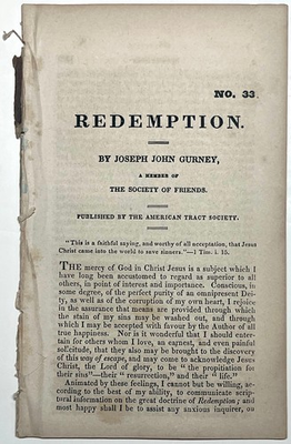 #ad #ad 1830 REDEMPTION CHRISTIAN EVIDENCES JOSEPH JOHN GURNEY QUAKER TRACT NEW YORK NY $25.64
