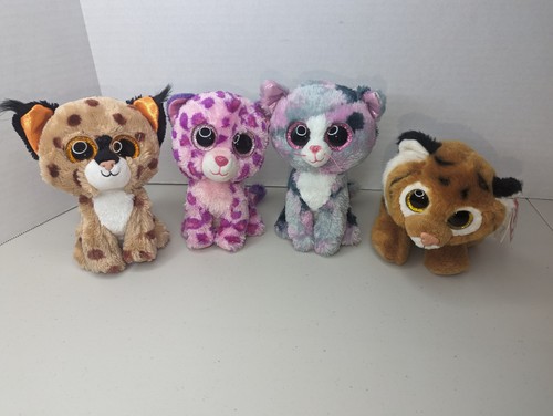 Peluche 4 Ty Beanie Boos 2013-2016 grano saraceno glamour Lindi & Tiggs gattino gatto 6" - Foto 1 di 14