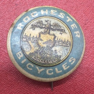 Rare Antique 1890s Rochester Bicycles Celluloid Pinback Button Sign Advertising