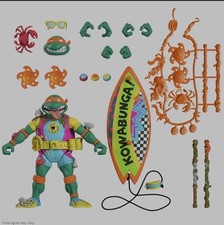 Super 7 TMNT Teenage Mutant Ninja Turtle Ultimates Sewer Surfer Mike Wave 6 New