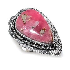 Rhodochrosite Gemstone 925 Sterling Silver Jewelry Ring Size 10 Z334