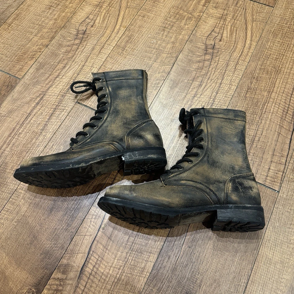 Free People Faryl Robin Lace Up Combat Boot Size 9 Brown Leather - Image 3 of 4