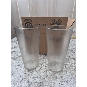Continental 5120 Clear Textured Tumblers 2 Pack Restaurant Ware Glasses