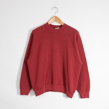 Vintage 90s Fruit of the Loom Blank Sweatshirt Mens XL Raglan Crewneck Boxy Red