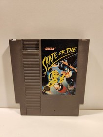 Skate or Die 1 & 2 Double Trouble Nintendo NES Cartridge with Black Cases Tested