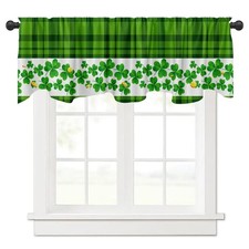54x18 Inches St. Patrick's Day Window Treatment Valance March Lucky Shamrock ...