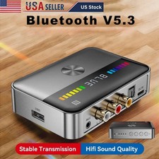 Bluetooth 5.3 Transmitter Receiver 3.5mm AUX RCA TV Home Stereo Audio Adapter