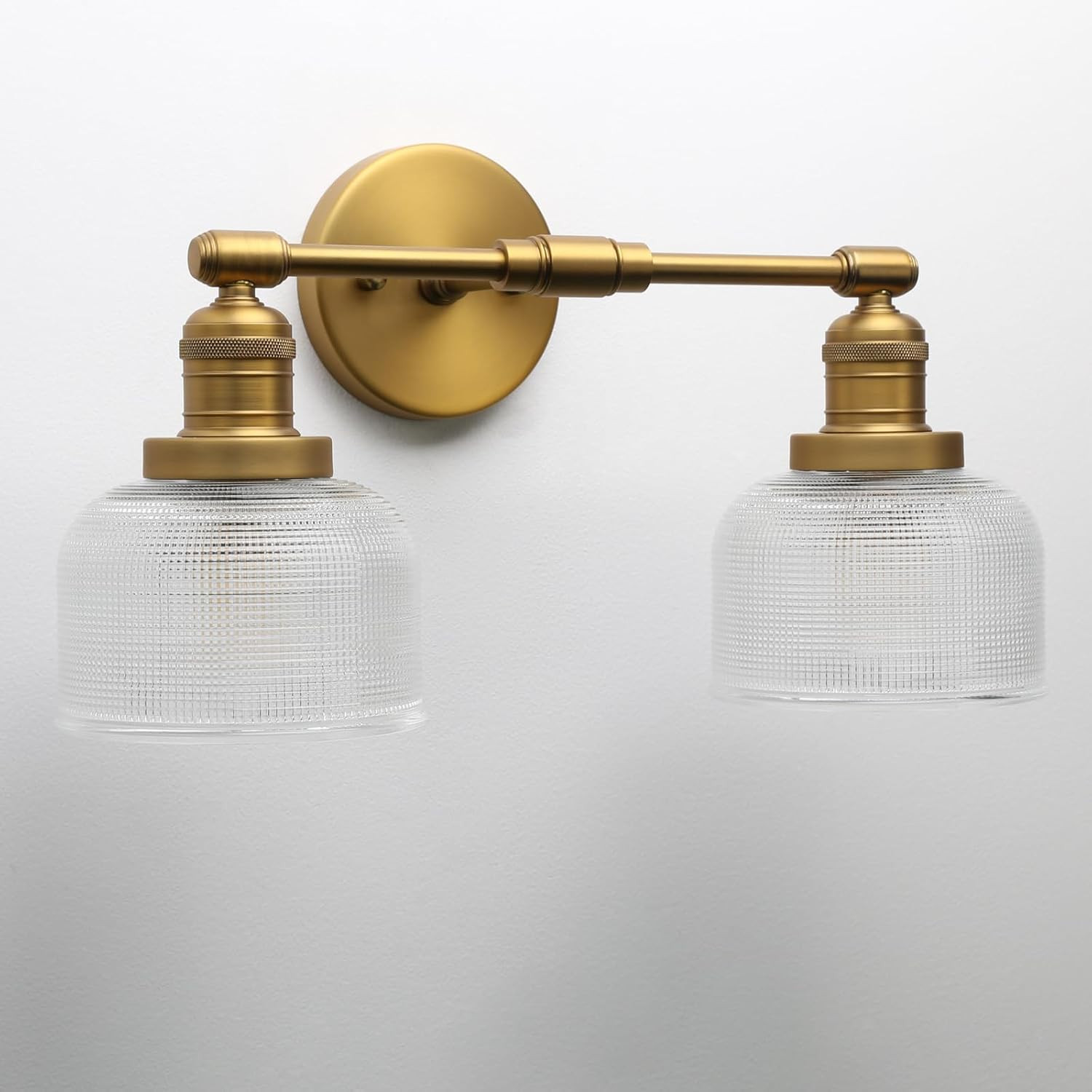 Vintage Double Heads Wall Sconces Decor for Bathroom Mirror, Glass 2-Light Bathr