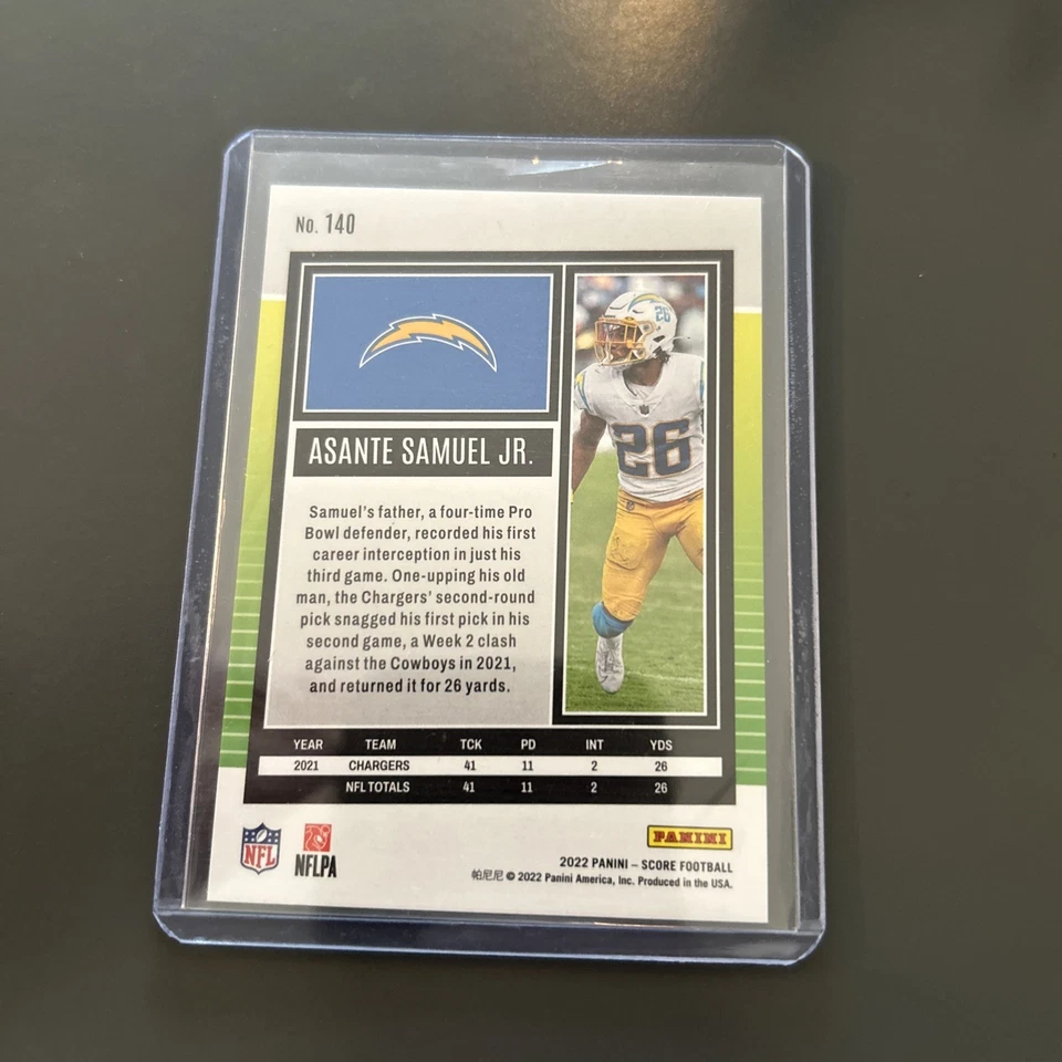 2022 Score - Asante Samuel Jr. #140 Electric /99 - Image 2 of 4