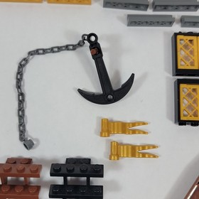 LEGO Pirates Brickbeard's Bounty Ship 6243 Parts Lot Black Gold Windows Anchor