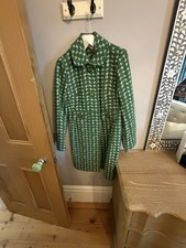 Boden Green Spotted Wool Blend Coat Size12