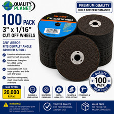 100PC 3" Cut Off Wheels 1/16" Metal Cutting Discs 20,000 RPM