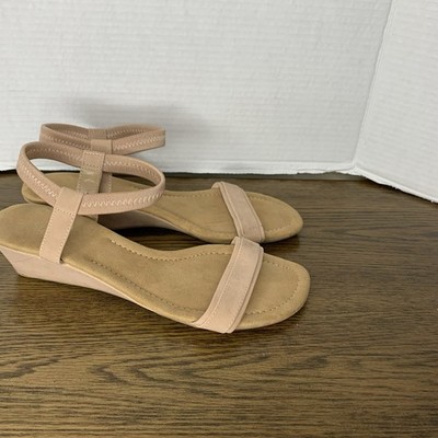Alfani Step 'N Flex Valli Women's Dress Wedge Sandals in Nude
