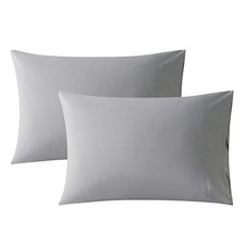 King Size Pillowcases Set of 2, 20x36 Cotton Pillow Cases King 20" x 36" Grey