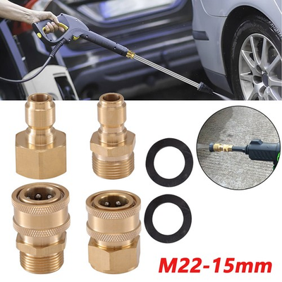 #ad 4PCS Set 3 8quot; M22 15mm High pressure Cleaning Machine Washer Connect Adapter Kit $13.99