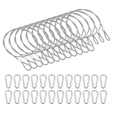 20 Inch Safety Cable Lock, 12 Pcs 304 Stainless Steel Security Wire Rope Clear
