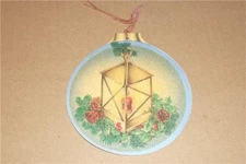 RARE VINTAGE 1943 NORCROSS HANG on CHRISTMAS TREE ORNAMENT GLITTER GREETING CARD
