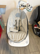 mamaRoo Infant Baby Swing/Bouncer w/ Toy Bar  Music, White/Gray