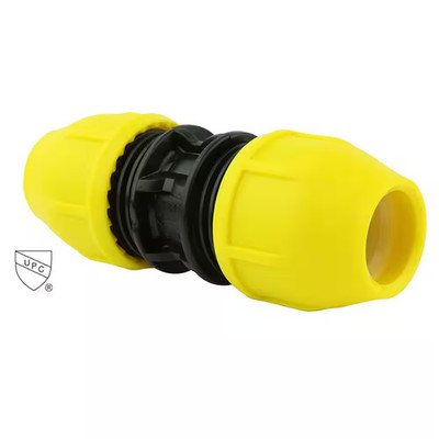 1 In. IPS DR 11 Underground Yellow Poly Gas Pipe Coupler