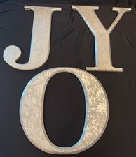 Pottery Barn Oversized 18  JOY Christmas Wall Sign Art Wood Letters