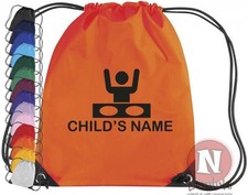 Personalised DJ bag sports kit headphones Drawstring PE school add child's name