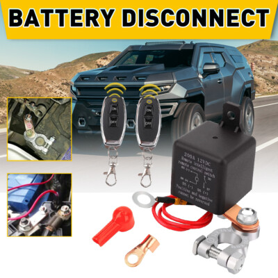 Wireless 12V Disconnect Battery Relay 12V Master Cut-off Kill Switch Dual Remote