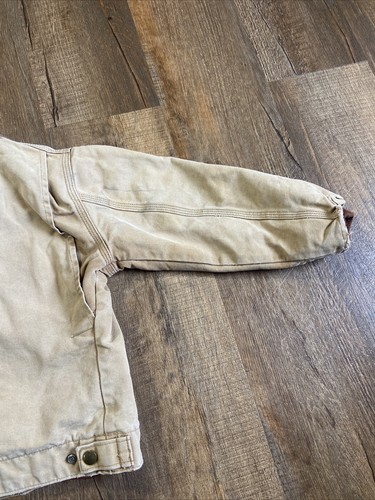 Vintage Carhartt Jacket Size 8 Boys Detroit Canvas Y04 BRN Quilted Lining USA - Picture 9 of 18