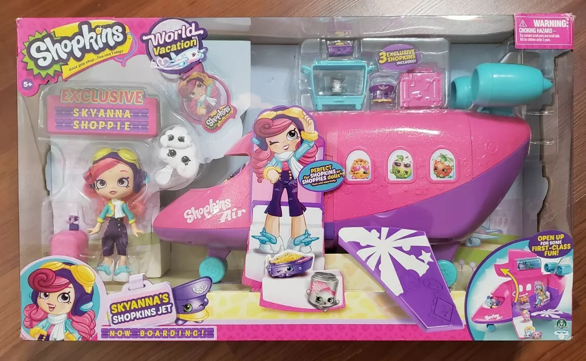 Shopkins World Vacation Jet Plane with Skyanna Shoppie Airplane