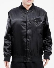 Toronto Blue Jays MLB Baseball Pro Standard Triple Black Satin Full-Snap Jacket