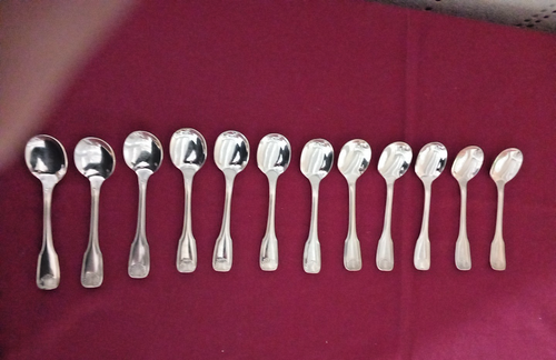 12 cuilleres a glace en métal argenté frionnet modèle coquille vendome - Picture 2 of 10