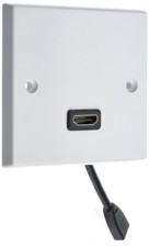 HDMI x 1 AV Audio Wall Face Plate - White Female to Female FLYLEAD