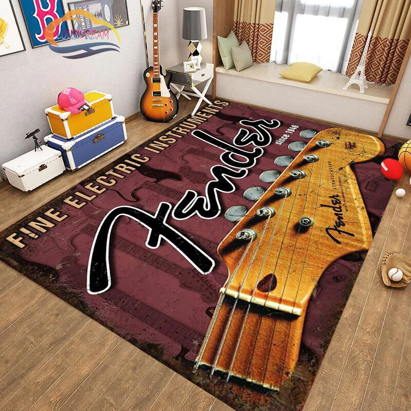 Fender Guitar Rug,Rock Music Rug, Home Decor Rug, Rug, For