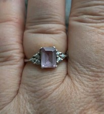 Amethyst RING Sterling Silver 925 Purple Size 7.5 Tested Unmarked