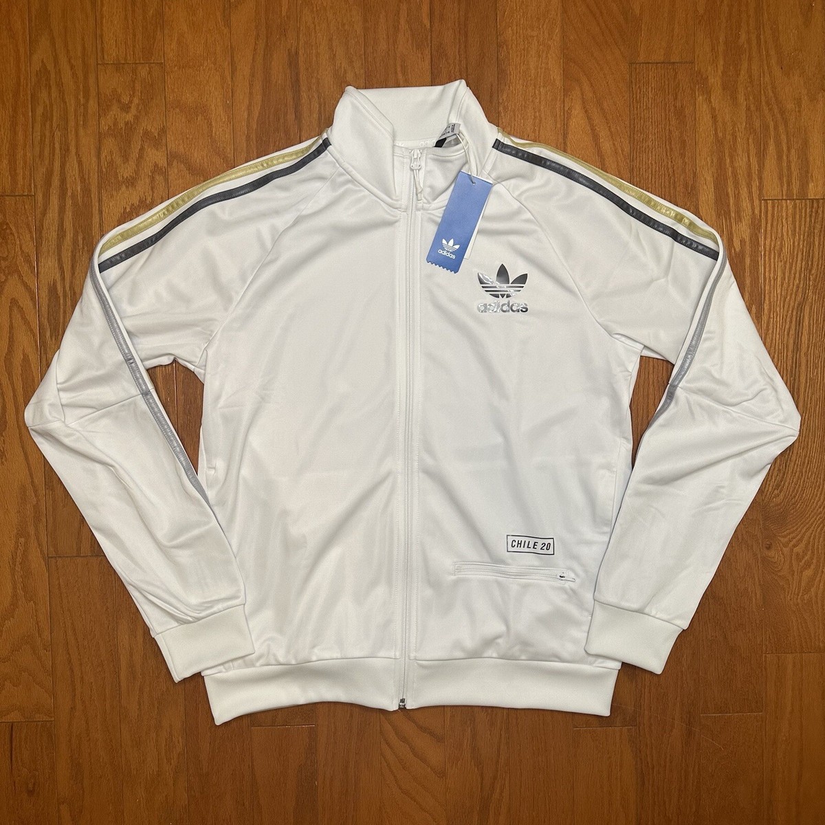Adidas Originals Chile 20 Track Jacket White Tricot Gold Adidas Originals Chile 20 Track Jacket White Tricot Gold