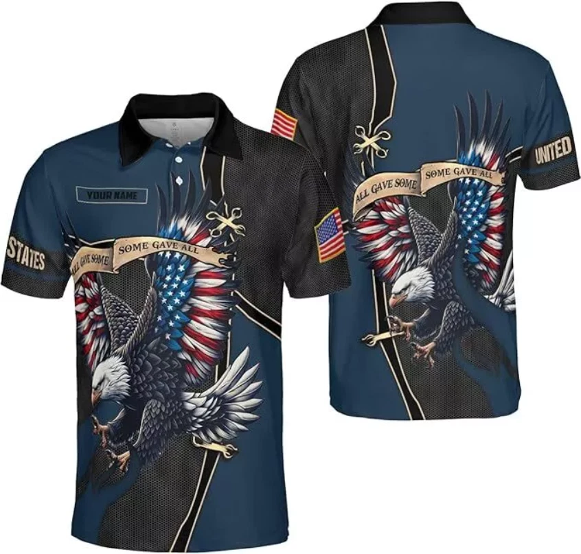 Custom US Army Short Sleeve Men's Polo Shirt Halloween Gift