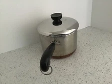 Vintage Revere Ware 2 Qt Sauce Pan Pot W/Lid Copper Clad Bottom Rome NY USA