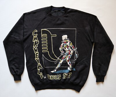 CARNAVAL DI VENEZIA 1987 80s VINTAGE RETRO GRAPHIC SWEATSHIRT PULLOVER UNISEX M