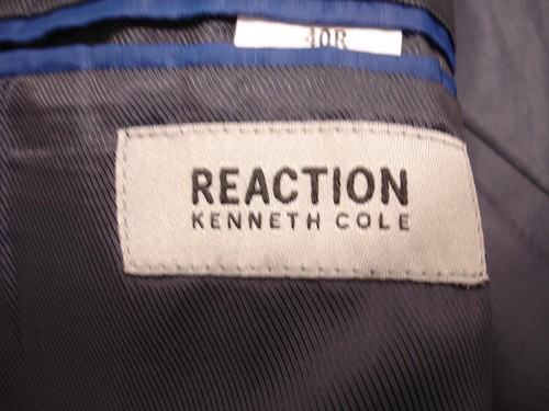 Mens 40R Kenneth Cole Reaction Evening Jacket Smoking 1-Button Blue Shawl Collar - Picture 11 of 15