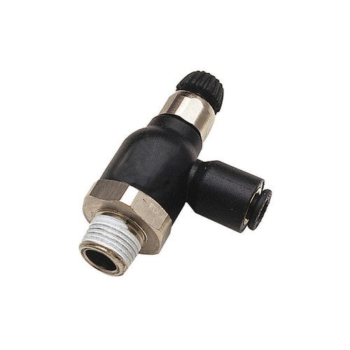 LEGRIS 7065 60 18 Speed Flow Control Valve,3/8" PTC,3/8" NPT Elbow Pneumatics