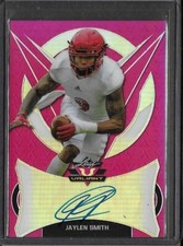 2019 Leaf Valiant Draft JAYLEN SMITH Pink Prismatic Auto RC 15/15 Ravens WR
